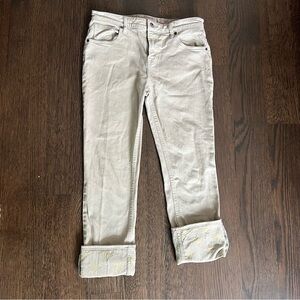 Johnny‎ Was Women's 27 Embroidered Denim Pants Cuffed Embroidered Boho Casual